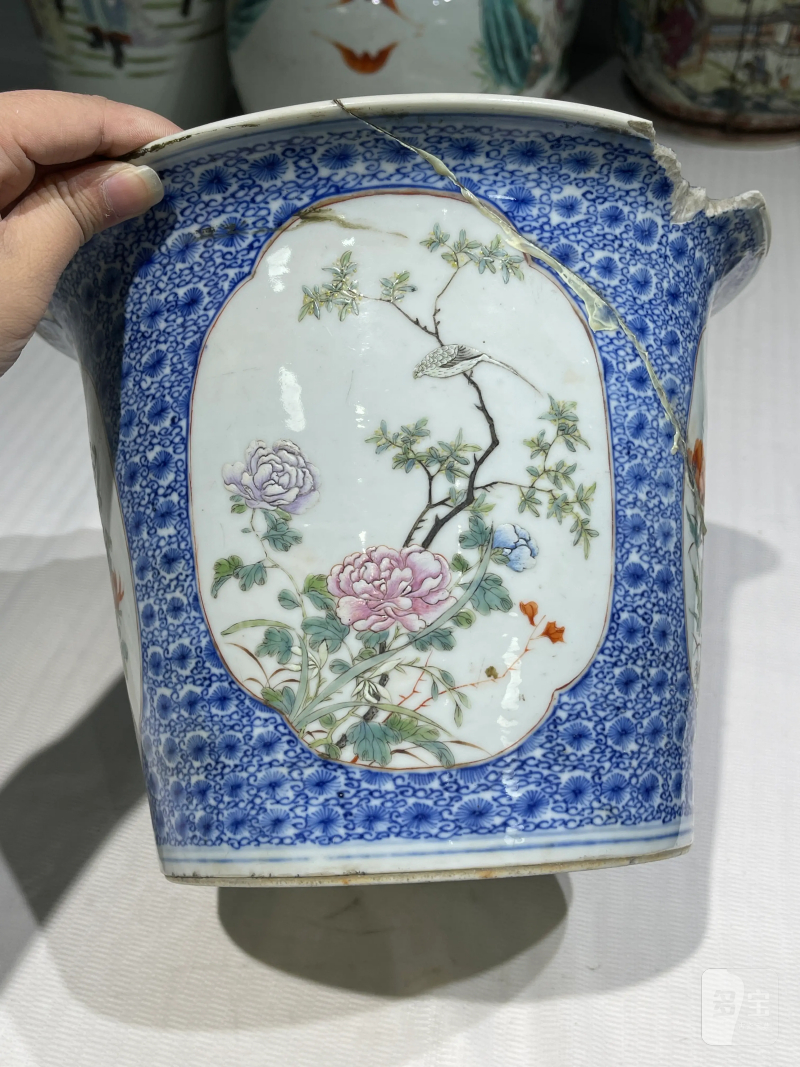 清代 粉彩花盆七件 - 图10